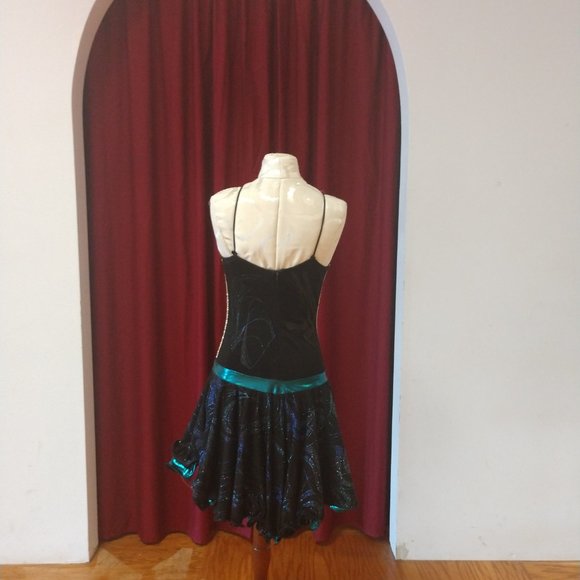 Black Teal Rhythm Dress - Picture 2 of 3